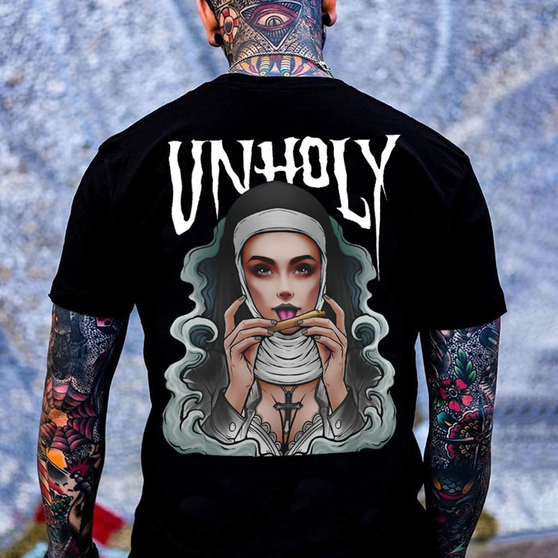 UNHOLY Sexy Nun Print Men's T-shirt