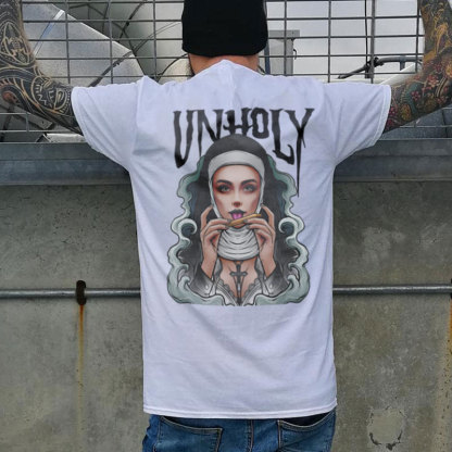 UNHOLY Sexy Nun Print Men's T-shirt