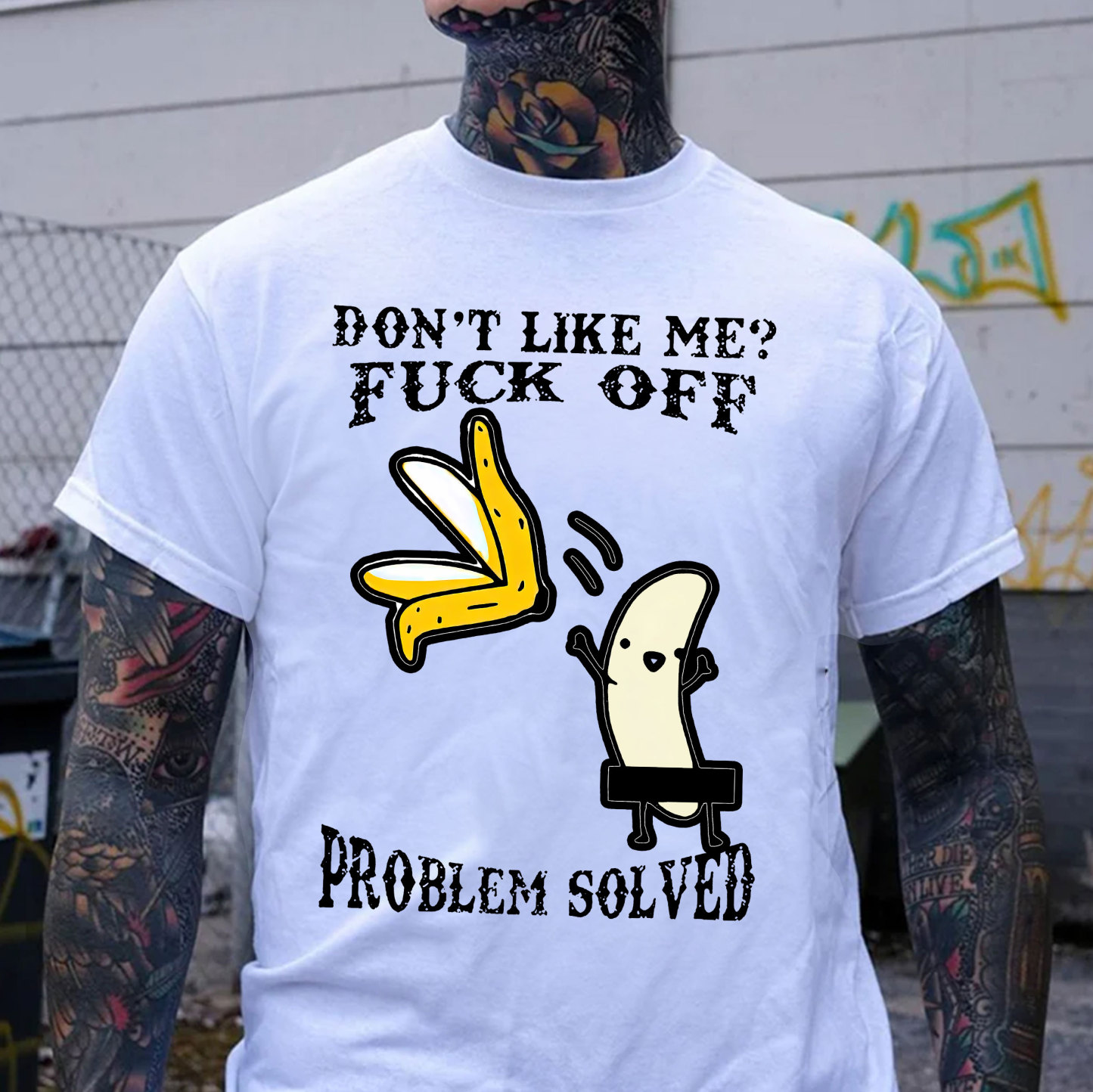 DON'T LIKE ME FUCK OFF Peeled Banana Print Men's T-Shirt