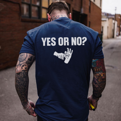 YES OR NO Unholy Hands Graphic Casual Black Print T-shirt