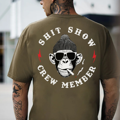SHIT SHOW CREW MEMBER Black Print T-shirt