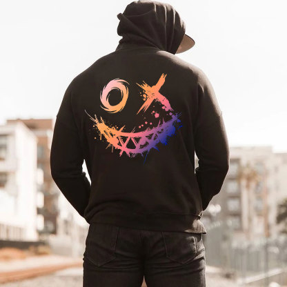 Evil Emoji Graphic Print Hoodie