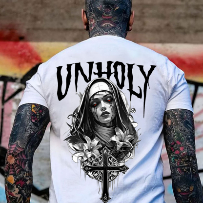 UNHOLY Evil Nun Print Men's T-Shirt