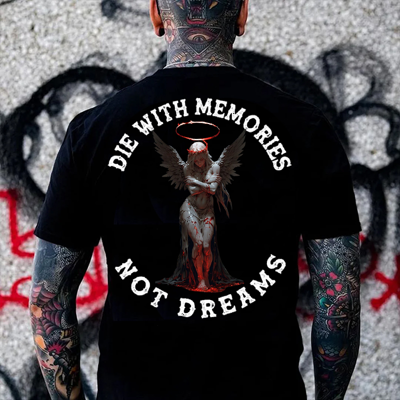 DIE WITH MEMORIES NOT DREAMS Fallen Angel Print Men's T-Shirt