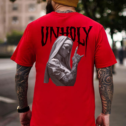 UNHOLY Tattooed Nun Print Men's T-Shirt
