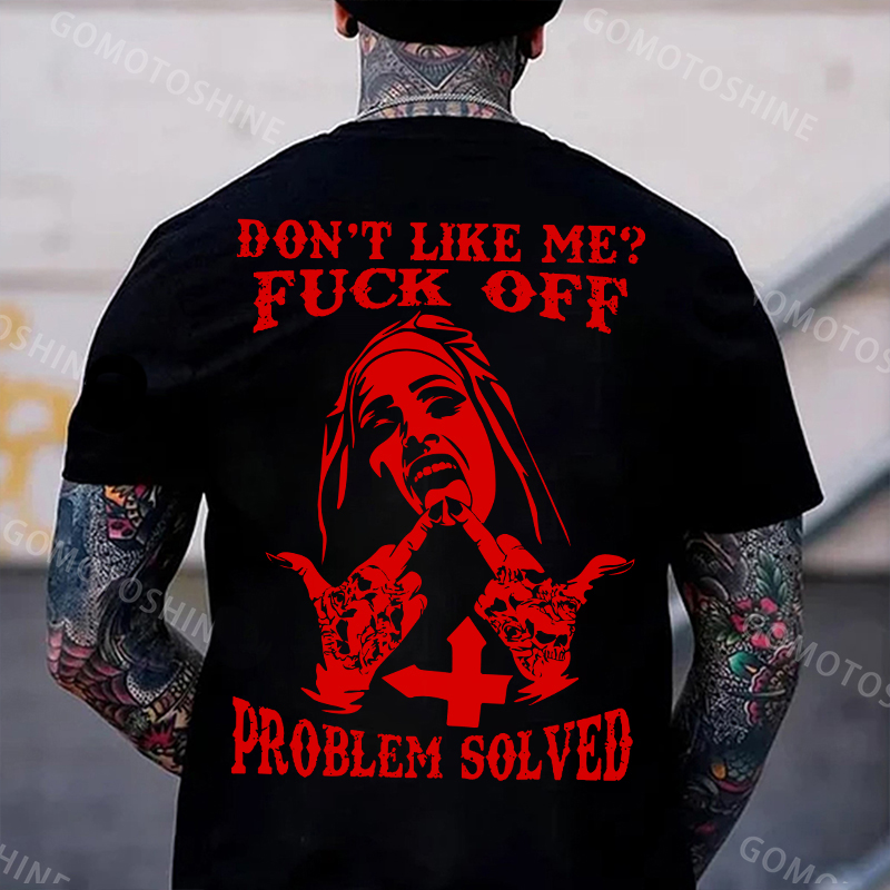 DON'T LIKE ME FUCK OFF Defiant Nun Print Men's T-Shirt