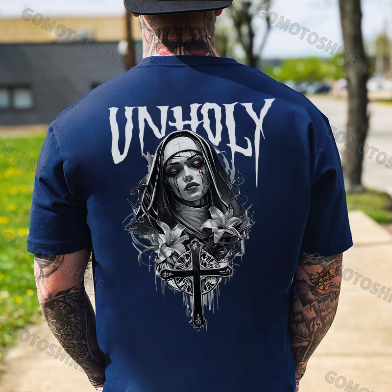UNHOLY Evil Nun Print Men's T-Shirt