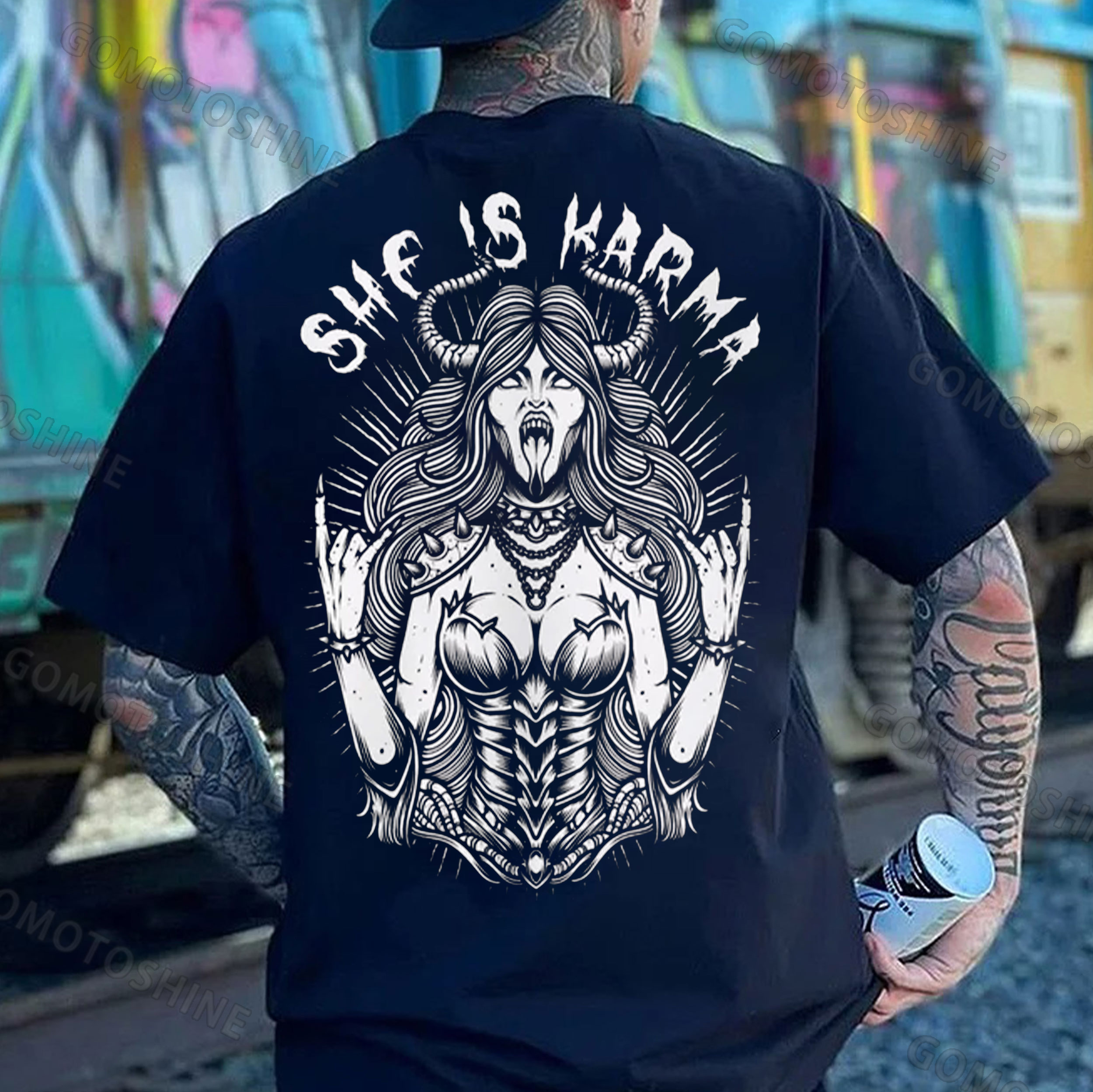 SHE IS KARMA Witch Print Men's T-Shirt