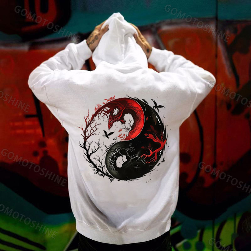 Tai Chi Pattern Print Men's Hoodie