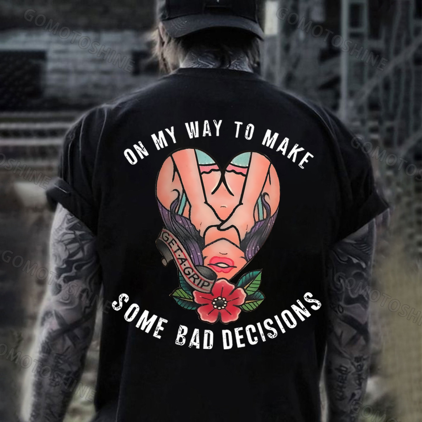 ON MY WAY TO SOME BAD DECISIONS Get A Grip Sexy Lady Print Men's T-Shirt
