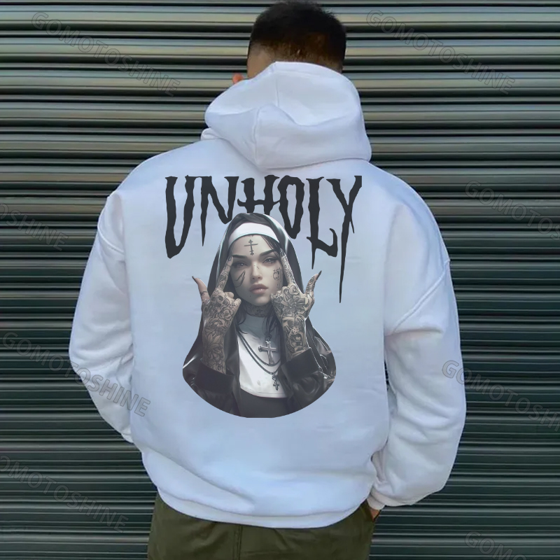 UNHOLY Defiant Nun Print Men's Hoodie