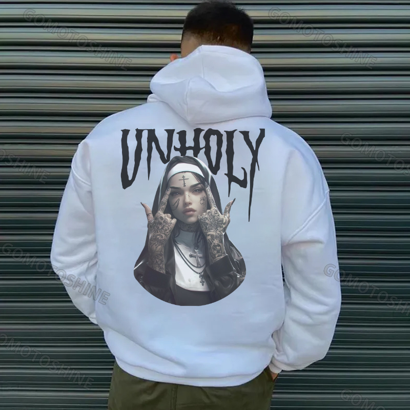 UNHOLY Defiant Nun Print Men's Hoodie