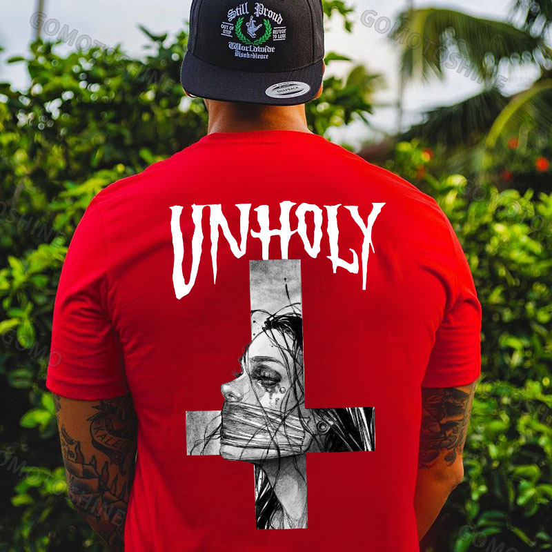 UNHOLY Hopeless Lady Was Crucified Print Men's T-Shirt