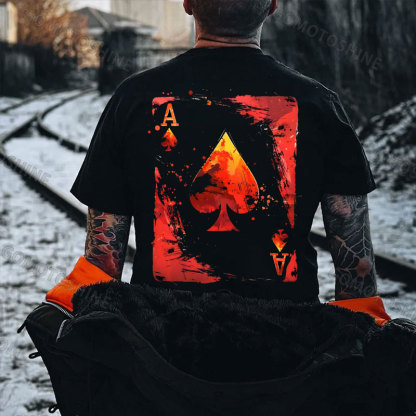 Ace Of Spade Print Men's T-Shirt