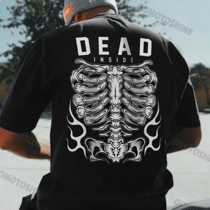 DEAD INSIDE Rib Cage Print Men's T-Shirt