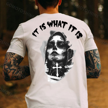 IT IS WHAT IT IS Skeleton Lady Print Men's T-Shirt