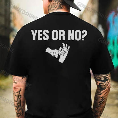 YES OR NO Unholy Hands Graphic Casual Black Print T-shirt