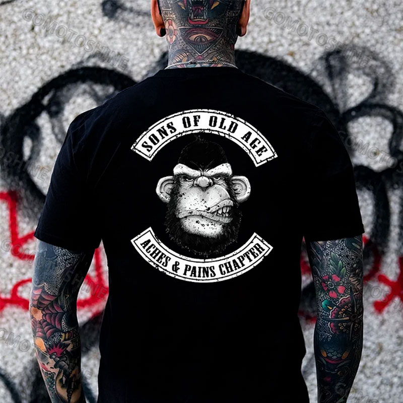 SONS OF OLD AGE ACHES&PAINS CHAPTER Monkey Print Men's T-Shirt