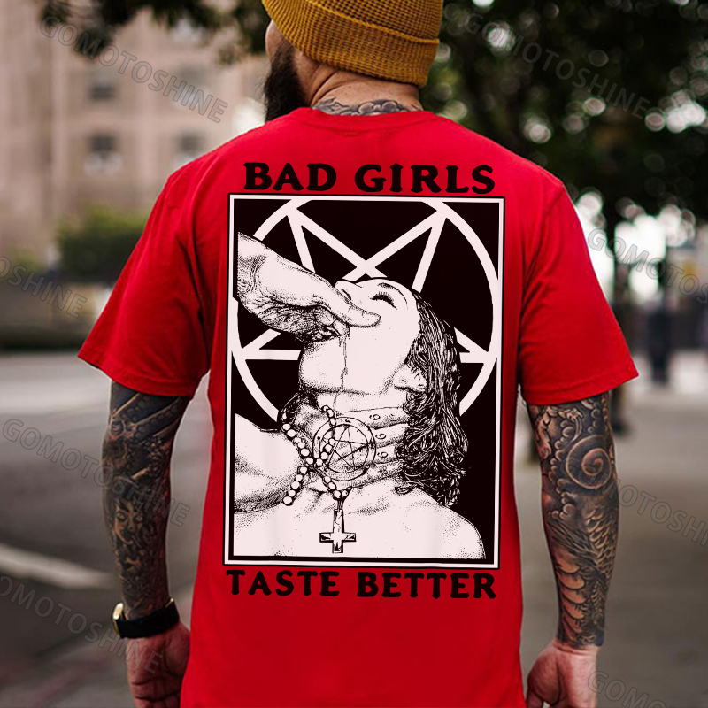 BAD GIRLS TASTE BETTER Suck Finger Woman Print Men's T-Shirt