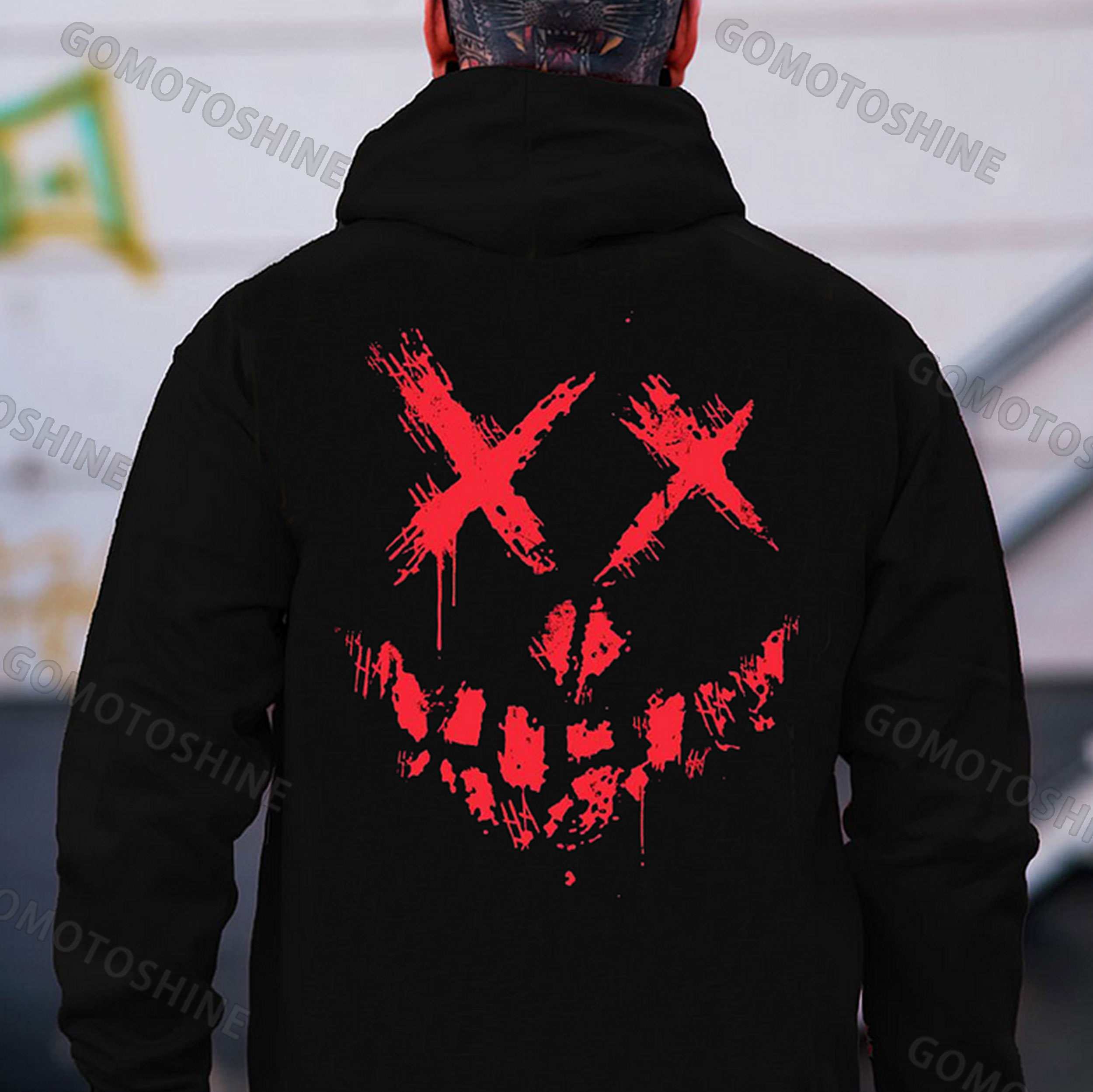 Evil Smile Emoji Print Men's Hoodie