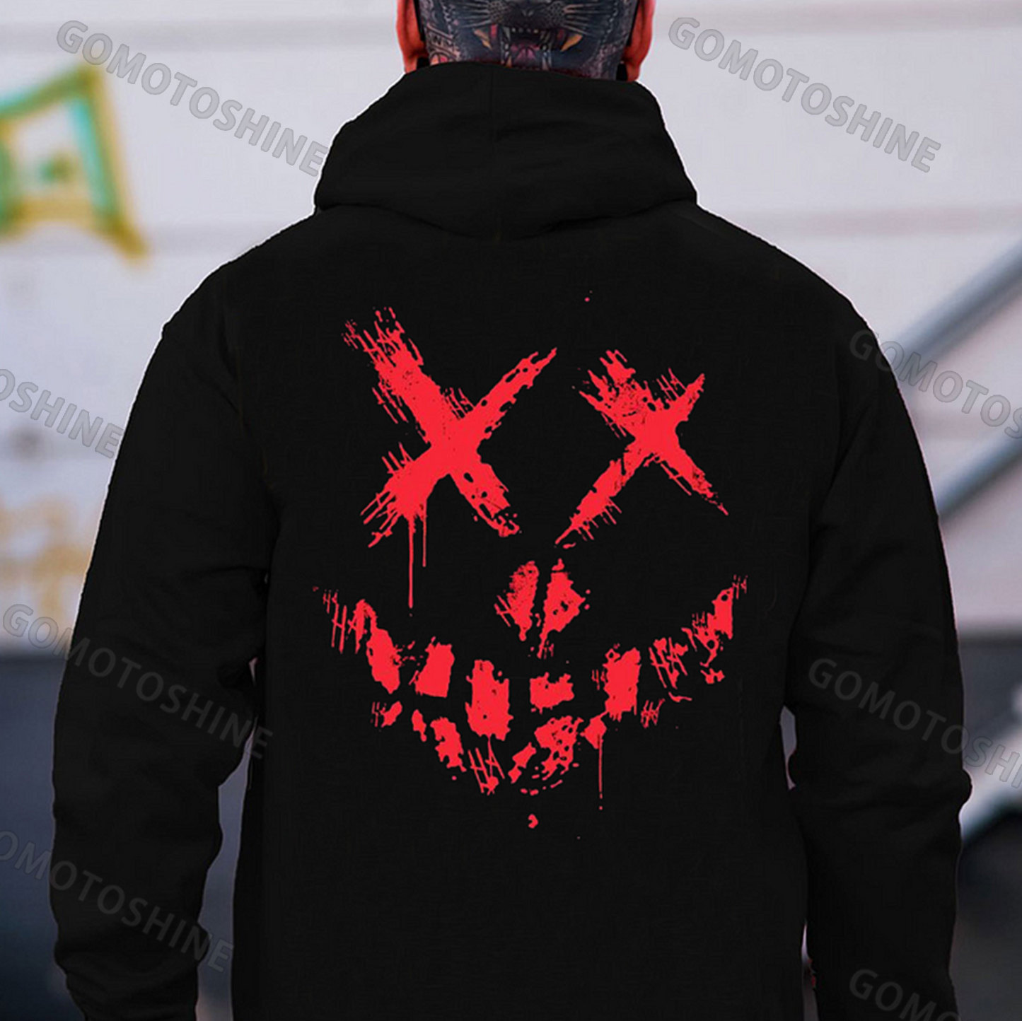 Evil Smile Emoji Print Men's Hoodie