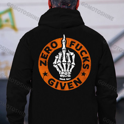 ZERO FUCKS GIVEN Bone Hand Print Men's Hoodie