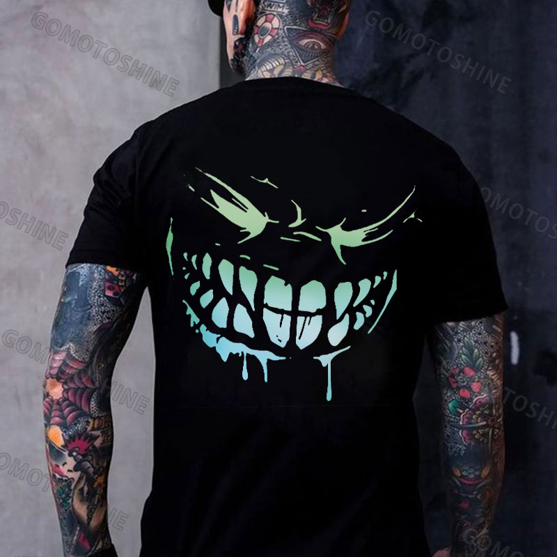 Evil Smile Graffiti Print Men's T-Shirt