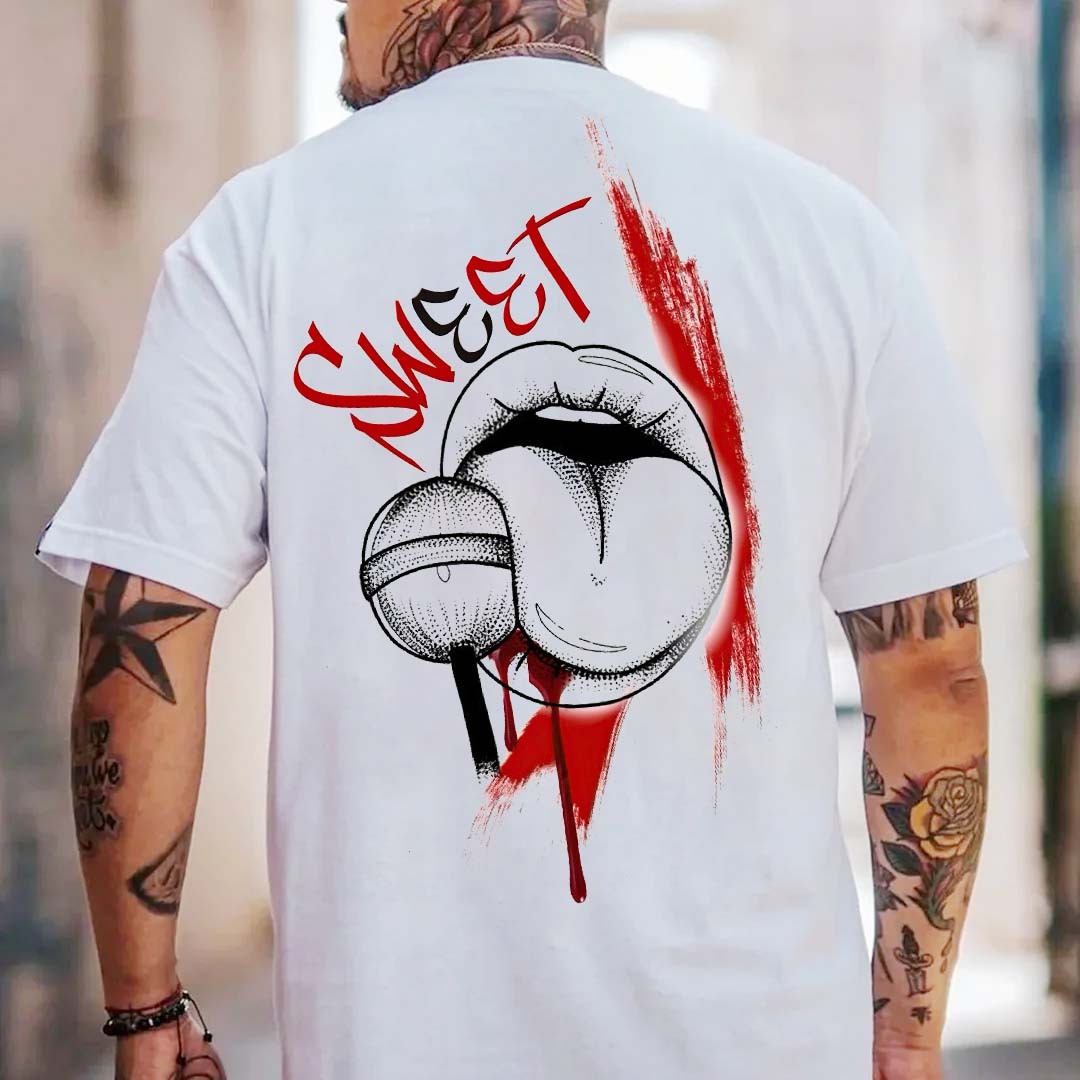 SWEET Mouth Ball Print Men's T-Shirt