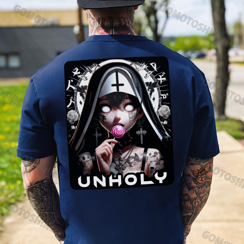 UNHOLY Tattooed Girl Nun Print Men's T-Shirt