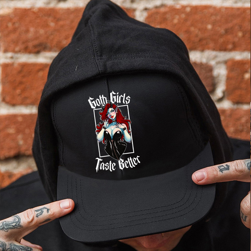 GOTH GIRLS TASTE BETTER Sexy Devil Girl Fashion Cap