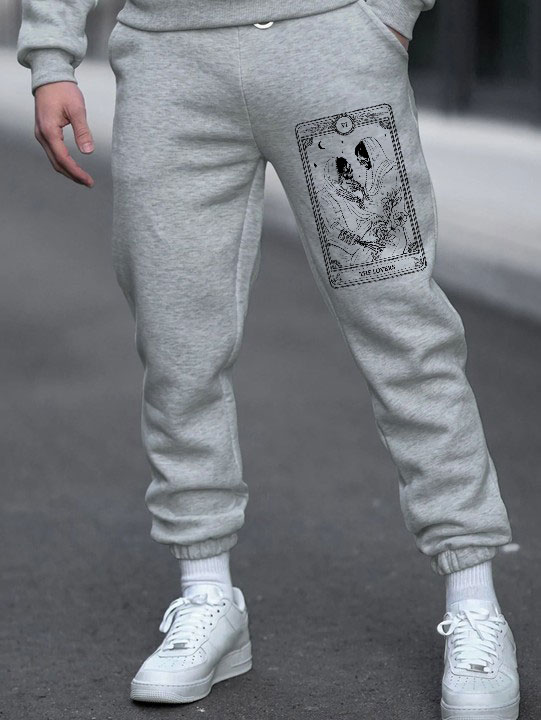 THE LOVERS A Couple in the Tarot Card Men's Print Sweatpants