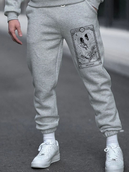 THE LOVERS A Couple in the Tarot Card Men's Print Sweatpants