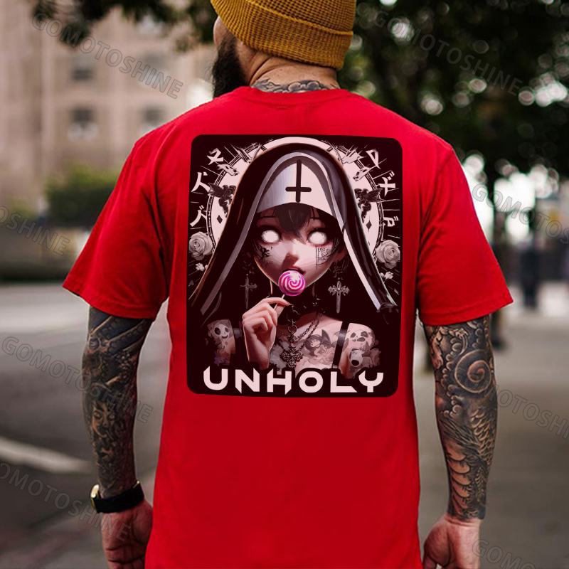 UNHOLY Tattooed Girl Nun Print Men's T-Shirt