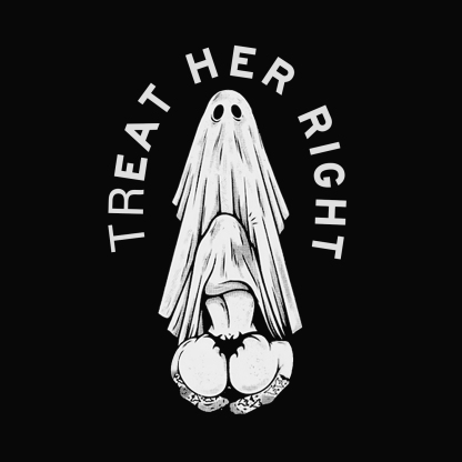 TREAT HER RIGHT Sexy Lady Ghost Graphic Casual Black Print T-shirt