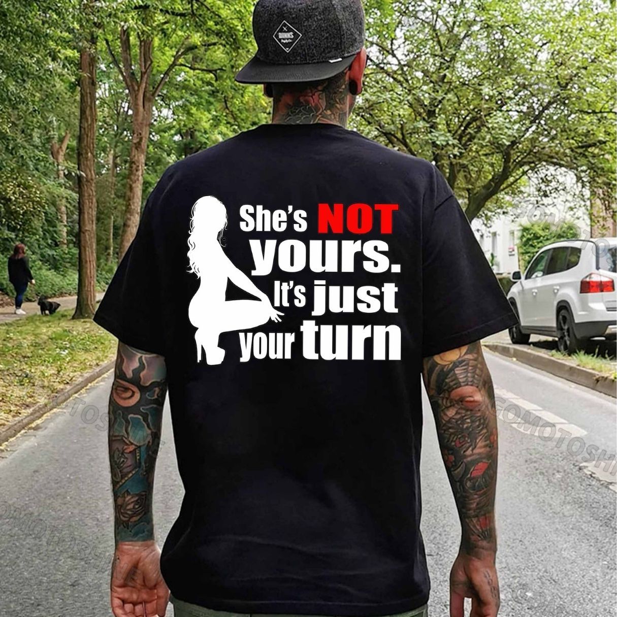 SHE'S NOT YOURS IT'S JUST YOUR TURN Naked Lady Print Men's T-shirt