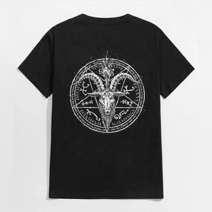 Sheepshead Curcle Letter Icon Vintage Black Print T-shirt