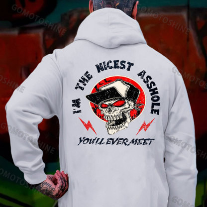 I'M THE NICEST ASSHOLE Skull Print Men's Hoodie