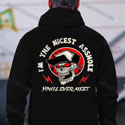 I'M THE NICEST ASSHOLE Skull Print Men's Hoodie