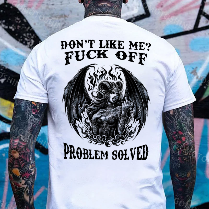 DON'T LIKE ME FUCK OFF Evil Witch Print Men's T-Shirt