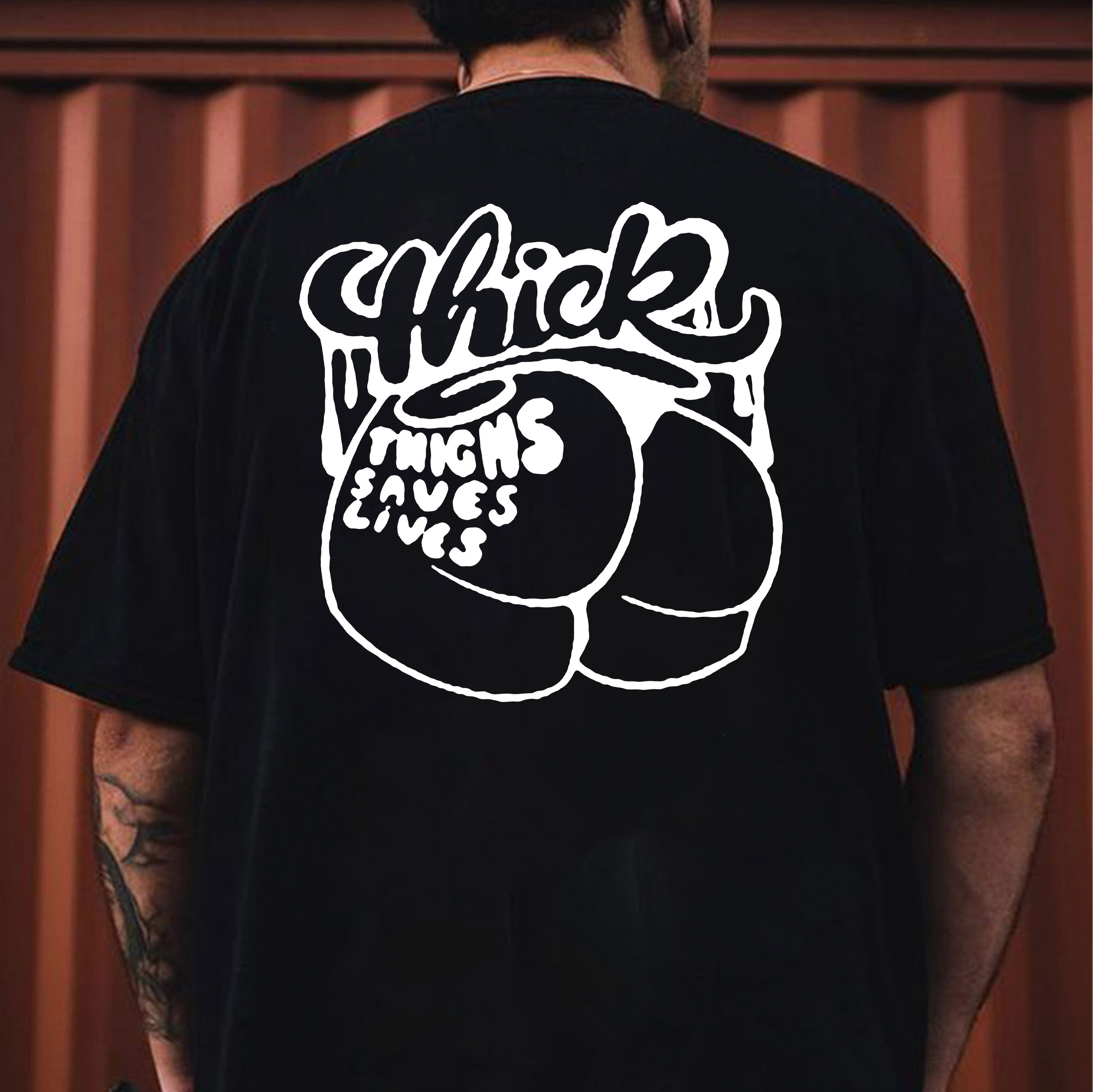 THICK THIGHS SAVE LIVES Sexy Ass Graphic Black Print T-shirt