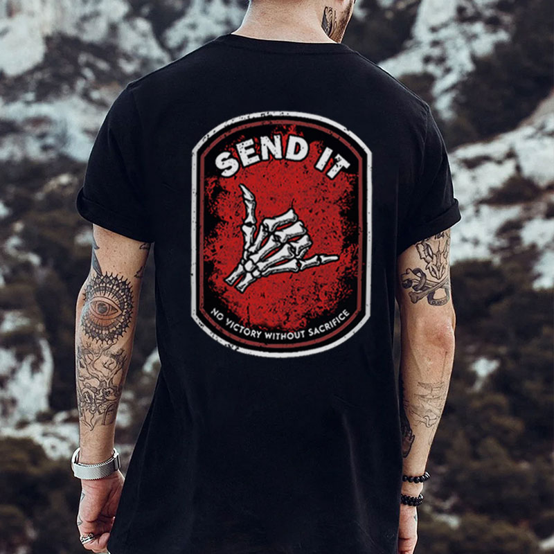 SENT IT Bone Hand Black Print T-shirt