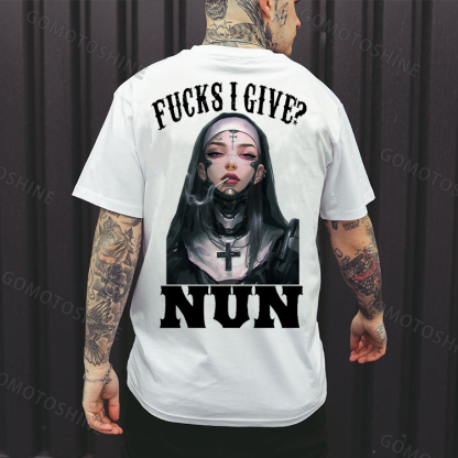 FUCKS I GIVE NUN Cyber Modified Mechanical Nun Print Men's T-Shirt