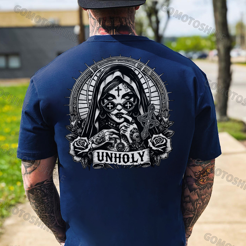 UNHOLY Tattooed Nun Print Men's T-Shirt