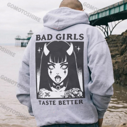 BAD GIRLS TASTE BETTER Devil Girl Print Men's Hoodie