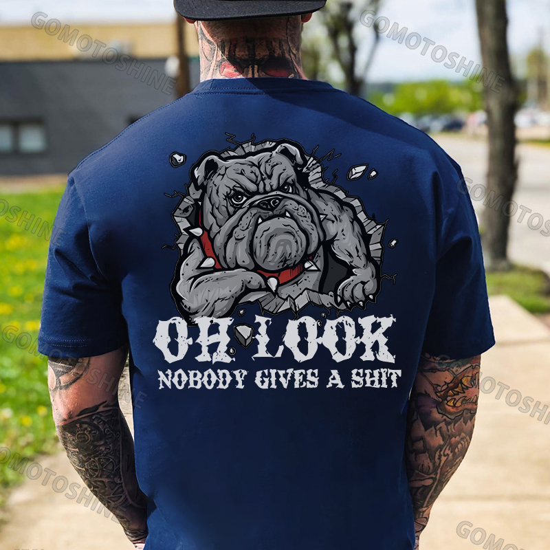 OH LOOK NOBODY GIVES A SHIT Hound Print Men's T-Shirt