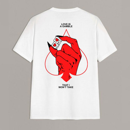 LOVE IS A GAMBLE Evil Hands White Print T-Shirt