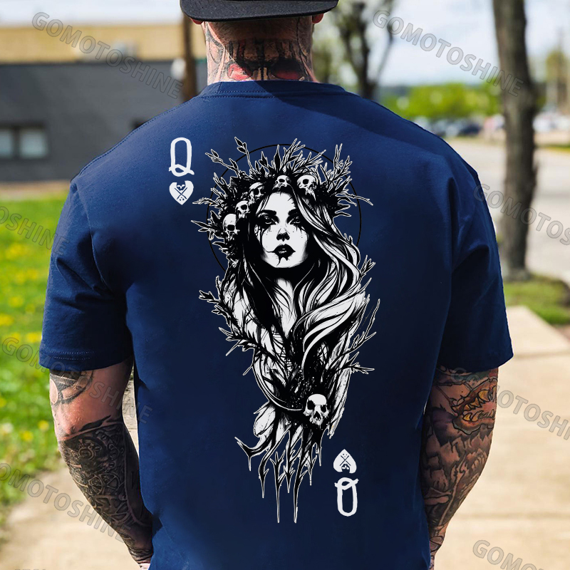 POKER Q Gloomy Queen Print Men's T-Shirt