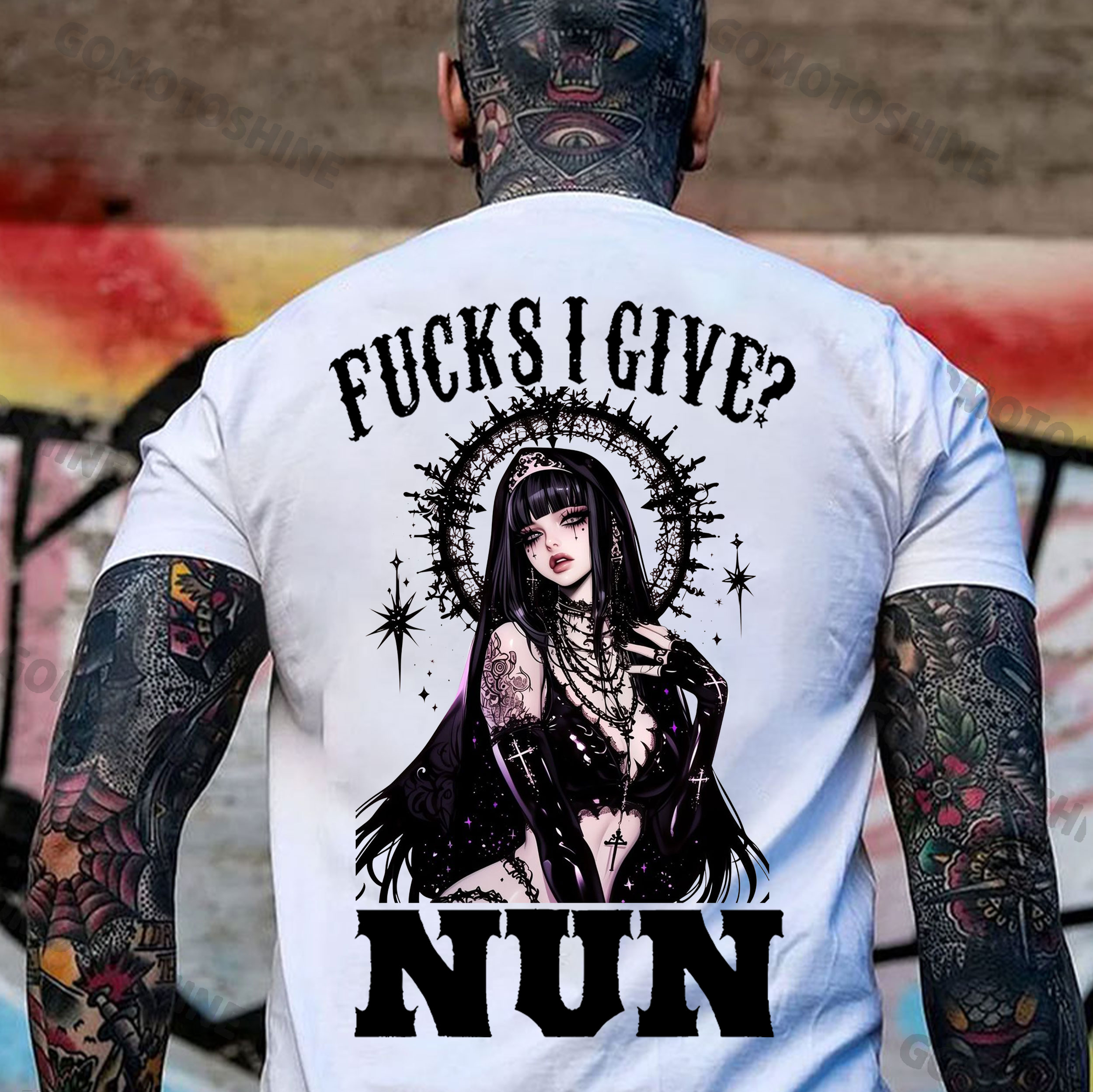 FUCKS I GIVE NUN Divine Nun Print Men's T-Shirt