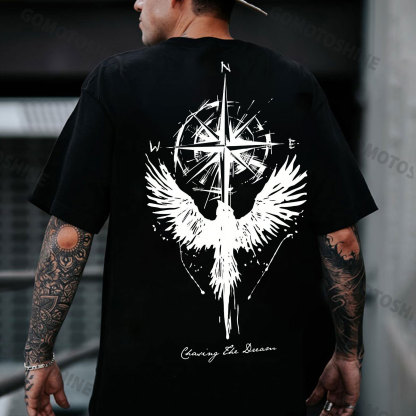 CHASING THE WAY The Guiding Eagle Print Men's T-Shirt