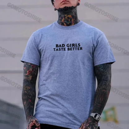 BAD GIRLS TASTE BETTER Sexy Naked Nun Print Men's T-Shirt